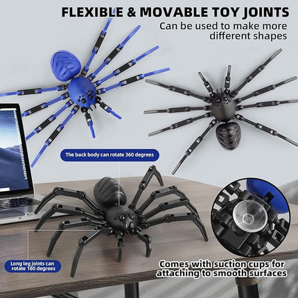 (Assembly Required) Spider T13 Action Figure Set -Titan 13 Action Figure with Sucker Spider T-13 Collectible 3D Printed Toys Highly Detailed Action Figures for Collectors and Fans - Blue