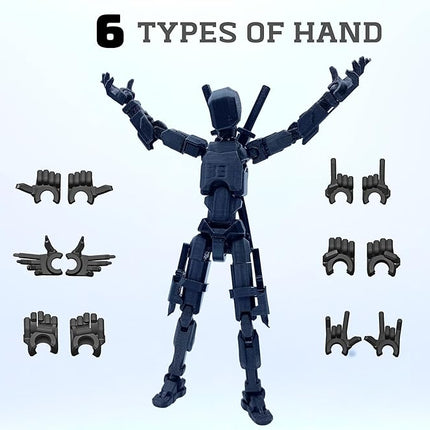 Assembed 3D Printed 5.54'' Stick 13 Action Figure, Multi-Jointed Titan13, Articulated T13 Desktop Decoration,12 in 1 T13 Accessories Best Birthday Festival Gift