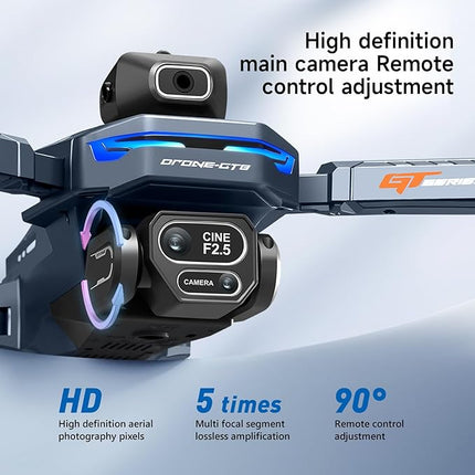 Mini Drone with HD Camera, Upgraded Tablet LCD Screen, Professional Dron with Brushless Motors, 2 Batteries, Carrying Case, Foldable Quadcopter for Auto Return, Follow Me, Waypoints, for Beginners, Teens and Adults