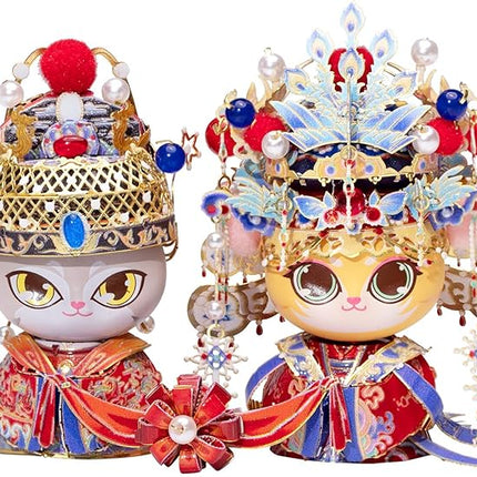 MU 3D Metal Puzzle for Adult Cat Couple,Chinese Bridal and Bride Figure Model Kits Brain Teaser Love Wedding Gift Home Decor
