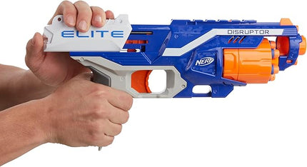 NERF Disruptor Elite Blaster - 6-Dart Rotating Drum, Slam Fire, Includes 6 Official Nerf Elite Darts - for Kids, Teens, Adults (Amazon Exclusive)