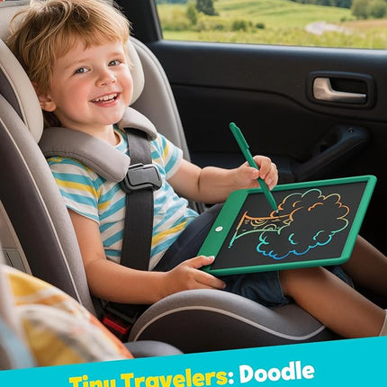 TEKFUN LCD Writing Tablet for Kids Boys Toys, 12 Inch Erasable Doodle Board Colorful Drawing Pad, Board Games Outdoor Travel Toys Gifts for Toddlers Boys Adults (Green)