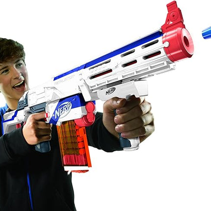 NERF N-Strike Elite Retaliator Blaster, Stock, Grip, Barrel, 12-Clip, 12 Darts, Outdoor Toys for Kids 8+ (Amazon Exclusive)