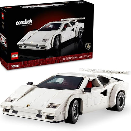 LEGO Icons Lamborghini Countach 5000 Quattrovalvole Model Car Kit - Collectible Building Set for Adults, Ages 18+ - Detailed Lamborghini Car Kit with Scissor Doors, V12 Engine, and More - 10337