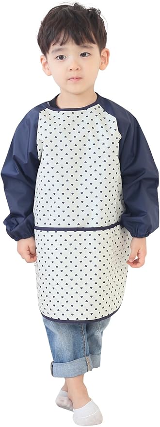 Kids Waterproof Art Smock – Long Sleeve Apron for Painting, Baking, Sensory Play (Ages 1–10)