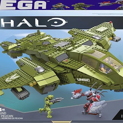 MEGA Halo Toy Building Sets, Pelican Inbound Vehicle with 2024 Pieces, 3 Micro Action Figures and Accessories, for Collectors