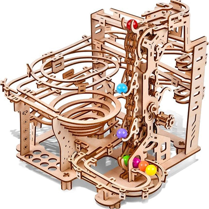 3D Wooden Puzzles Marble Run Chain Kit, Wood Creative Mechanical Puzzles Assembly Model Building Kits to Build for Adults & Kids, DIY Wooden Puzzle Hobbies Toys for Adults &Teens Gifts