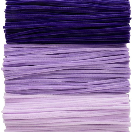 Caydo 300 Pieces Purple Pipe Cleaners, Thick Fluffy Chenille Stems, Pipe Cleaner Crafts for Arts & Crafts, Perfect for Making Animals, Flowers, and Valentine's Day Decorations