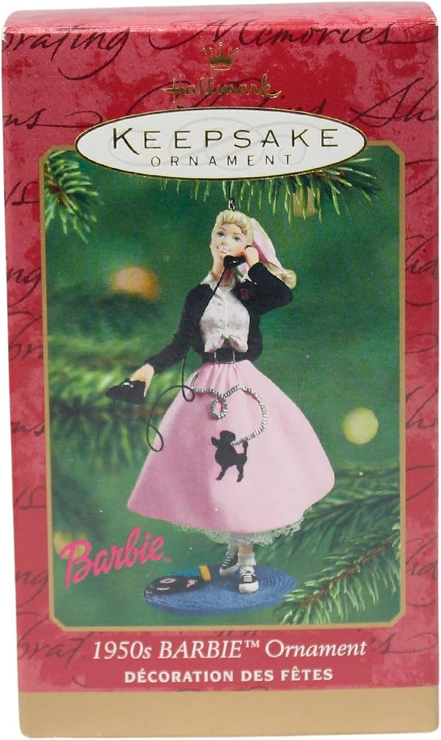 Hallmark 1950s Barbie Hanging Ornament, Mint Condition, Pink, 4 Inches