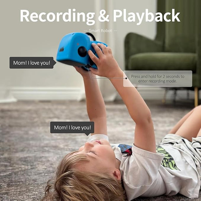 GILOBABY Interactive Talking Robot for Boys, Smart Toy with Touch Sensor & Voice Control, Record & Repeat Mode, Dancing, Singing, Educational Gift for 3 4 5 6 7 Year Old Kids (Blue)