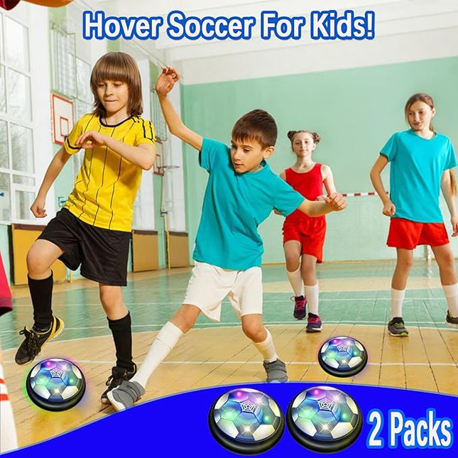JRD&BS WINL Hover Soccer Ball Toys for Boys Girls,Rechargeable Floating Soccer Ball with Led Lights and Foam Cushion,Indoor Air Football Game for Kids Age 3-12（2Pack