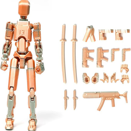 Assembly Completed T13 Action Figure, Titan 13 3D Printed Action Figure, 3D Printed Titan13, Assembled Dummy 13 Lucky 13 Toy Figure