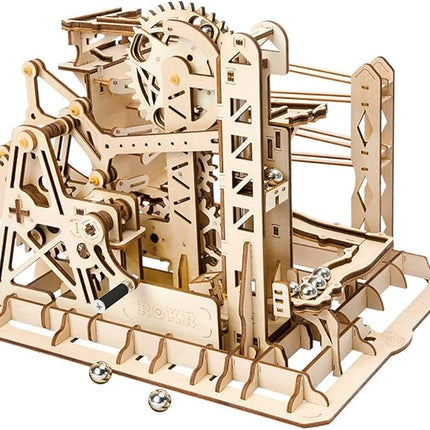 ROKR 3D Wooden Puzzles Marble Run Set - Mechanical Model Kit for Adults DIY Roller Coaster Toys Gifts (Marble Channel)