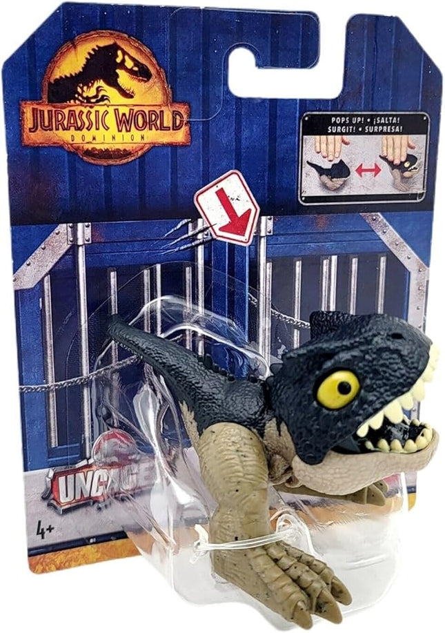 Jurassic World Dominion Uncaged Wild Pop Ups Dinosaur Toys, Collectible Figures, Manually Activated (Allosaurus)