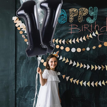Smlpuame 40 inch Number Balloon 0-9 Black Large Number 12 Balloons,Digital Balloons for Birthday Party Celebration Decorations Supplies, Helium Foil Number Balloons for Wedding Anniversary