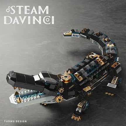 Animal Heavy Armored Jagged Alligator Building Block Toys (500+ PCS), Gifts for Adults and Children