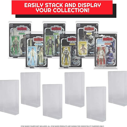 EVORETRO Plastic Box Case Protector for Hasbro Star Wars 40th Anniversary Edition 6 inches Carded Toy Action Figures - 12 Pack - 0.35mm Clear, Scratch, Dust, Impact, Resistant Protective Case