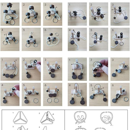 Wooden and Metal 3D Unlock Interlock Assorted Brain Teasers Puzzles，IQ Logic Training Family Game Party Favor Coffee Table Time Unlock Interlock Mind Puzzles Box