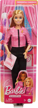 Barbie Careers Doll & Accessories, Future Leader with Blonde Hair Wearing Outfit with 2 Golden Bracelets & “B” Pin, Includes Sticker for Kids