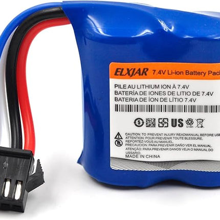 (4-Pack) 7.4V 600mAh Li-ion Battery with SM-4P Plug and USB Charger for UDI001 UDI008 RC Boats, Compatible with URGENEX Remote Control Watercraft Models