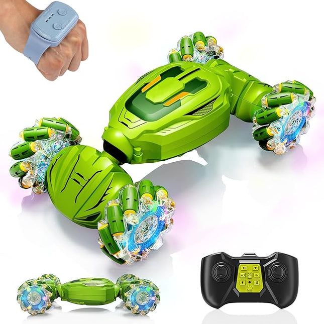 Gesture Sensing Stunt Remote Control Car - 2.4GHz 360° Rotating 4WD Transform RC Car, Birthday Gift for Boys 6 7 8+ Year Old