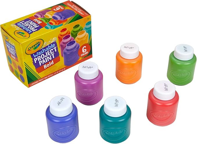 Crayola Washable Kids Paint (6ct), Assorted Bulk Paint Set for Kids, Christmas Gifts for Grandkids & Toddlers, Nontoxic, Arts & Crafts Kit, Ages 3+