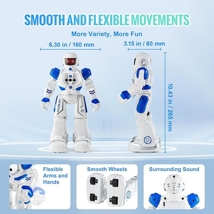 VEVOR RC Robot Toys for Kids, Gesture Sensing Programmable Remote Control Smart Robot, Interactive Walking Singing Dancing Robot for Age 3+ Year Old Boys Girls Birthday Gift Present