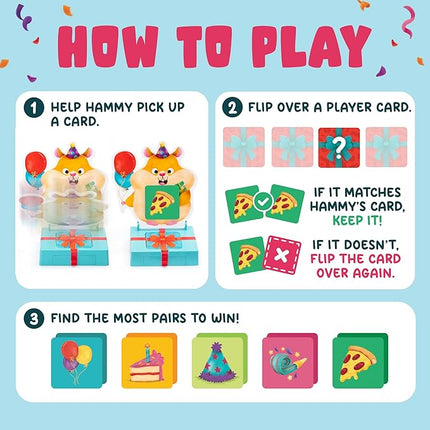 Educational Insights Hammy's Hamster Party - Memory Games for Kids, Matching Picture Card Sets, Toddler Shape & Color Recognition and Concentraction Practice, Fun Family Game Night for Ages 3+