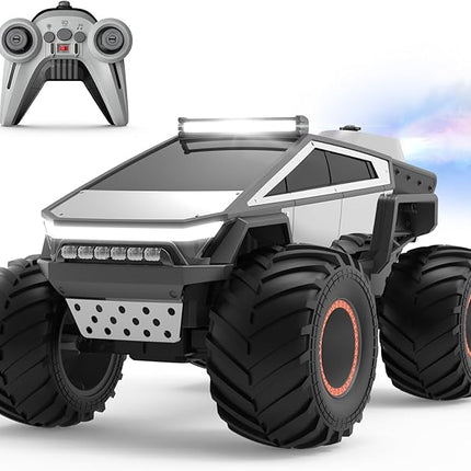 1:12 RC Car Remote Control Monster Truck with Lights & Spray Function Christmas Birthday Gift for 6 7 8+ Year Old Boys Girls