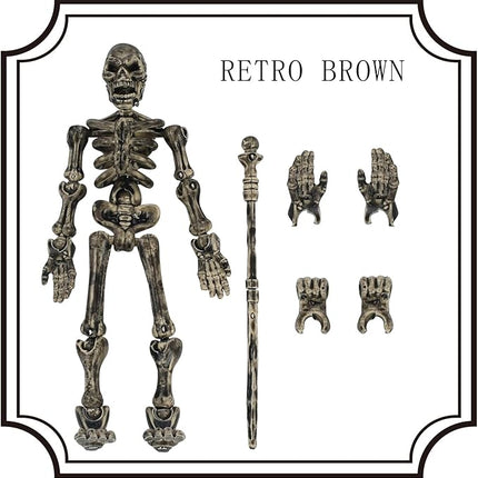 6 Pack T13 Action Figures Set, Titan 13 Skeleton Action Figure, Dummy 13 with Multi-Jointed Movable Limbs, Halloween Miniatures 3D Printed Poseable Skeleton Decor