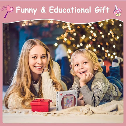 Rotating Puzzle for Kids 3 4 5 6 7 8 Year Old, 4 Puzzles in 1, Toddlers Travel, Car, Airplane, Road Trip Activities, Fine Motor Skills, Fidget, Gift for Boys & Girls Ages 3+ (Alicorn)