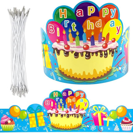 Fancy Land Birthday Crowns for Kids Family Birthday Classroom School VBS Party Supplies Pack of 30 Classroom Must Haves Kindergarten Preschool Pre K