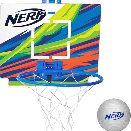 Nerf Nerfoop - The Classic Mini Foam Basketball and Hoop - Hooks On Doors - Indoor and Outdoor Play - A Favorite Since 1972