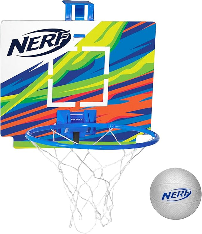 Nerf Nerfoop - The Classic Mini Foam Basketball and Hoop - Hooks On Doors - Indoor and Outdoor Play - A Favorite Since 1972