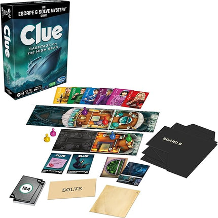 Hasbro Gaming Clue Board Game Sabotage on The High Seas, Escape Room Game, Murder Mystery Games, 1-6 Players, 10+ (Amazon Exclusive)