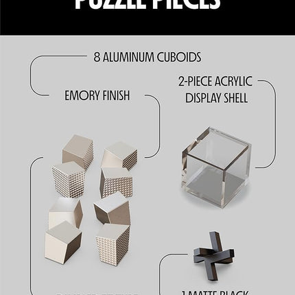 Craighill Jack Box Puzzle - Brain Teaser Puzzle for Adults, 3D Brain Game, Mind-Bending & Satisfying, Aesthetic Home & Office Decor - Aluminum & Acrylic