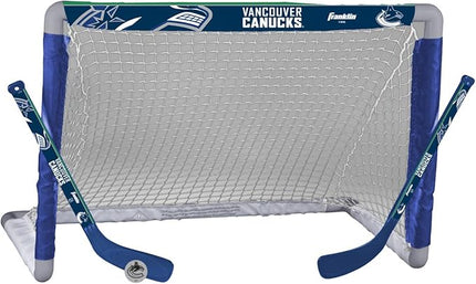 Franklin Sports NHL Mini Hockey Set - Kids Indoor Knee Hockey Goal, Ball, + 2 Stick Combo - Youth Team Indoor Toy Set - Official - Ages 3+
