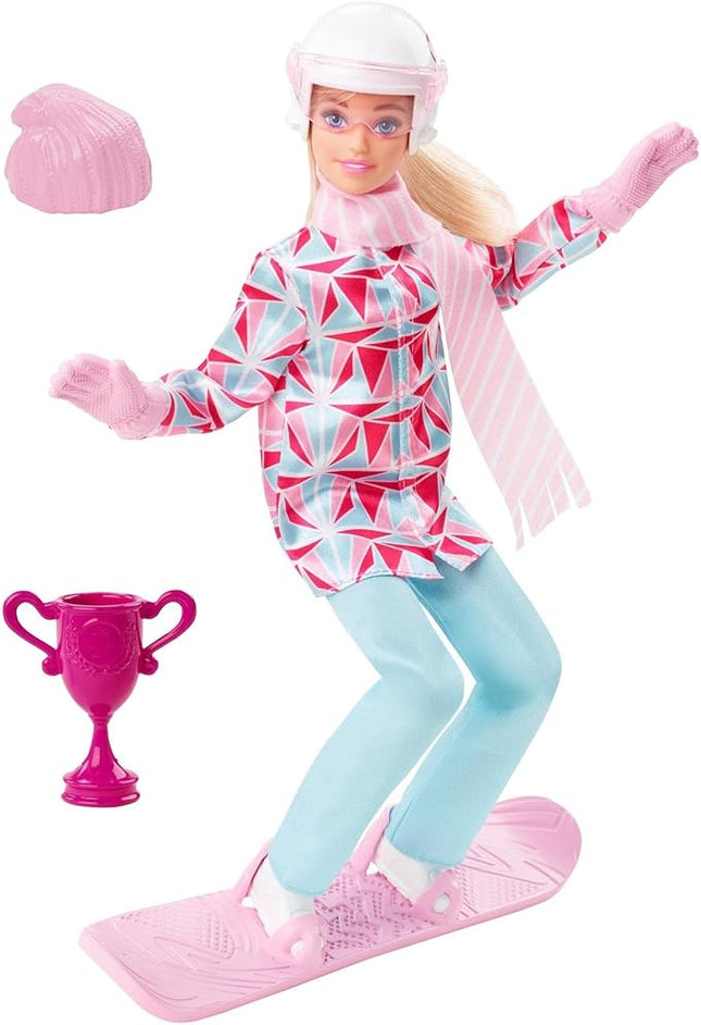 Barbie Snowboarder Fashion Doll, Winter Sports Theme with Blonde Hair, Jacket, Pants & Snowboard Accessories