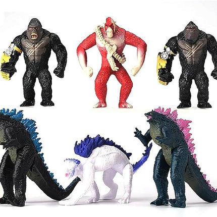 Set of 6pcs Action Figures King of The Monsters Dragon - Highly Detailed and Articulated 5" Tall Collectible Toys