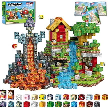 200pcs Magnetic Blocks, Magnetic Building Blocks Set, Kids Sensory Toy for Toddlers STEM Learning, Stacking Magnets for Kids，0.8" Large Size