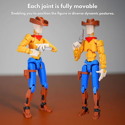Cowboy t13 Action Figure｜Assembly Completed｜ 3D Printed Dummy 13 for Collectors｜Lucky 13 Gift for Childrens