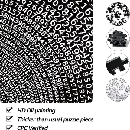 Bgraamiens Puzzle -π Day Puzzle The Mystical π Puzzle Hard Unique Round Numbers Puzzle for Adults (π in Black and White)