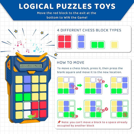 HOMESTEC Logical Puzzle Toys, Hand Held Travel Games for Kids and Adults, Brain Teaser Toys Road Trip Activities for Boys and Girls, Birthday Easter Basket Stuffers (Blue)