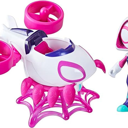 Marvel Ghost-Spider Copter Set, 4-Inch Scale Action Figure with Vehicle & Accessory, Preschool Super Hero Toy