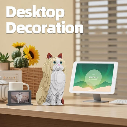 Animal Cat Series Pet Ragdoll Cat Building Block Kits - Secret Small Storage Box Inside! Ideal Toy for Cat Lovers, Kids & Adults