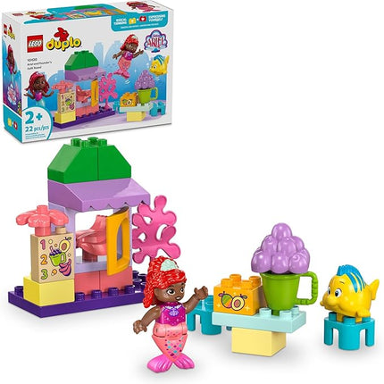 LEGO DUPLO Disney Ariel and Flounder’s Café Stand The Little Mermaid Toy, Educational Toy, Kids Play Food and Fruit, Kids Learning Toy, Building Set for Preschool Kids Ages 2 and Up, 10420