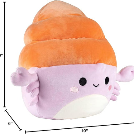 Squishmallows Original 10-Inch Arco The Purple Hermit Crab - Official Jazwares Plush - Collectible Soft Squishy Beach Summer Stuffed Animal Toy - Add to Your Squad - Gift for Kids, Girls & Boys