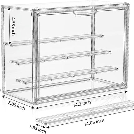 Clear Acrylic Display Case for Collectibles 4 Layer Hobby Figure Display Case Box with Shelves Stackable Figurine Display Shelf for Funko Pop, Pop Mart, Labubu, Model, 4 Pack