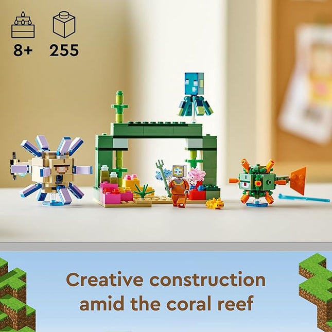 LEGO Minecraft The Guardian Battle Toy Building Set 21180 Underwater Ocean Theme with Minecraft Mobs Figures, Build a Coral Reef, Find Hidden Treasure, Birthday Gifts Idea for Kids, Boys, Girls Age 8+