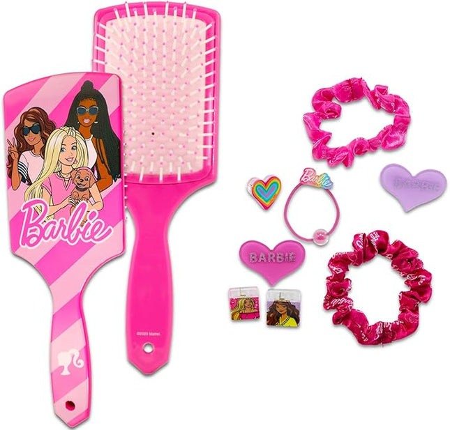 Barbie Hair Accessories Set for Kids - Bundle with Barbie Hair Brush, Barbie Hair Scrunchies, Stickers, and More | Barbie Hair Accessories for Girls